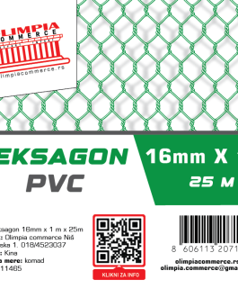 heksagon PVC 16mm x 1m x 25m  011465