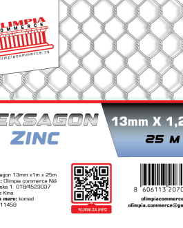 heksagon mreža Zn 13mm x1.2m x 25m