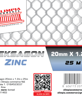 heksagon mreža Zn 20mm x1.2m x 25m  011463