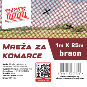 Komarnik braon 1mm x 25m  ( 011469 )