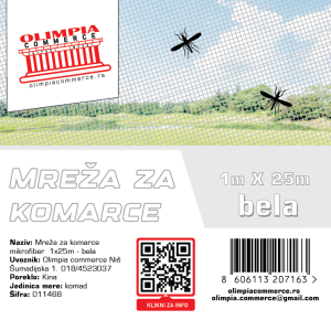 Komarnik beli 1m x 25m  ( 011468 )