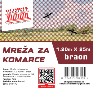 Komarnik braon 1.2mm x 25m  ( 011472)