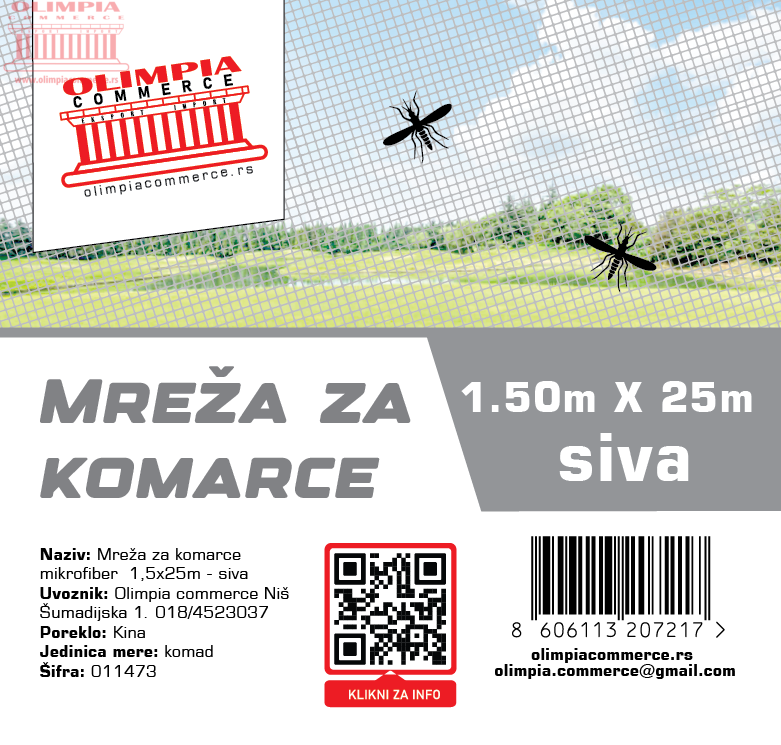 Komarnik sivi 1.5mm x 25m ( 011473)