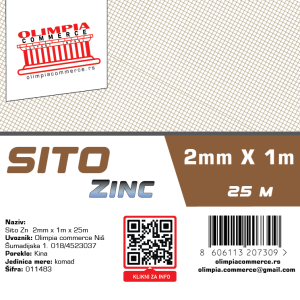 Sito Zn 2mm x 1m x 25m  ( 011483 )