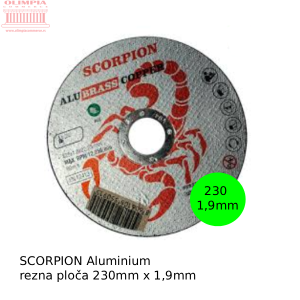Scorpion-reyna-ploca-aluminium-oliompia.png Scorpion aluminium rezna ploca 230x1.9mm - Image 1