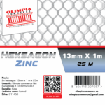 heksagon mreža Zn 13mm x1m x 25m