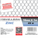 heksagon mreža Zn 16mm x1.2m x 25m
