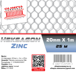 heksagon mreža Zn 20mm x1m x 25m